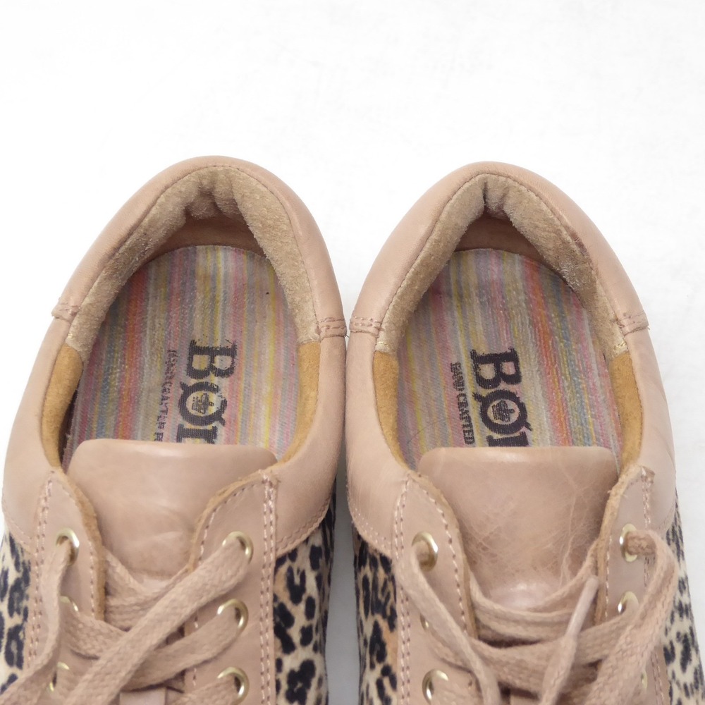 Born Sur Cheetah Print Leather Sneakers Women's Size 10M Pink Brown Lace Up - Picture 7 of 8
